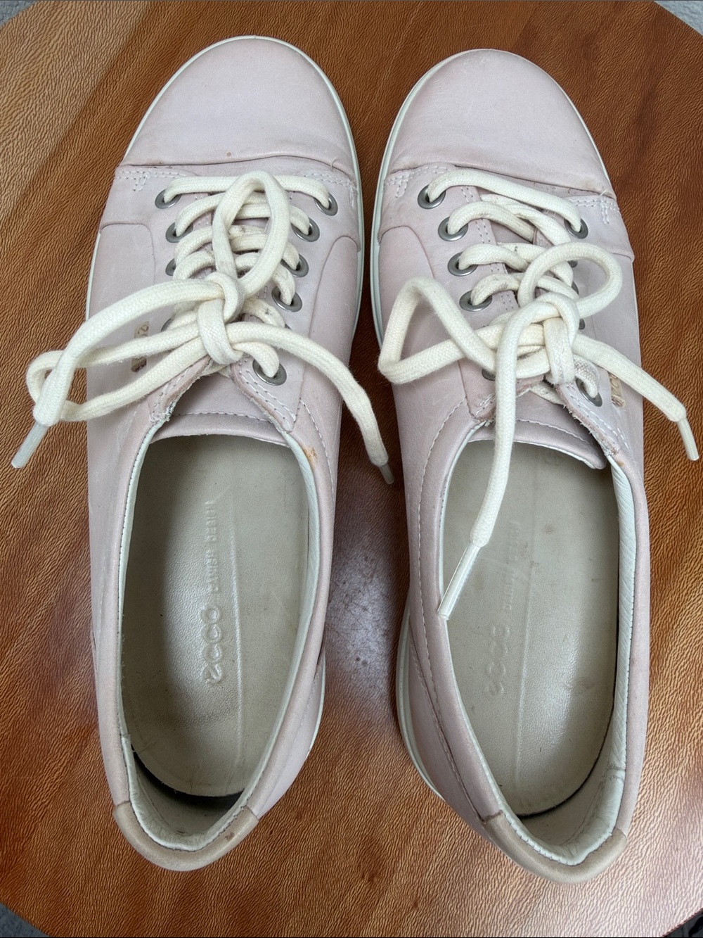 ECCO Soft 7 Leather Shoes Sneakers Rose Leather Pale Pink Women’s Size 9US - Picture 11 of 12